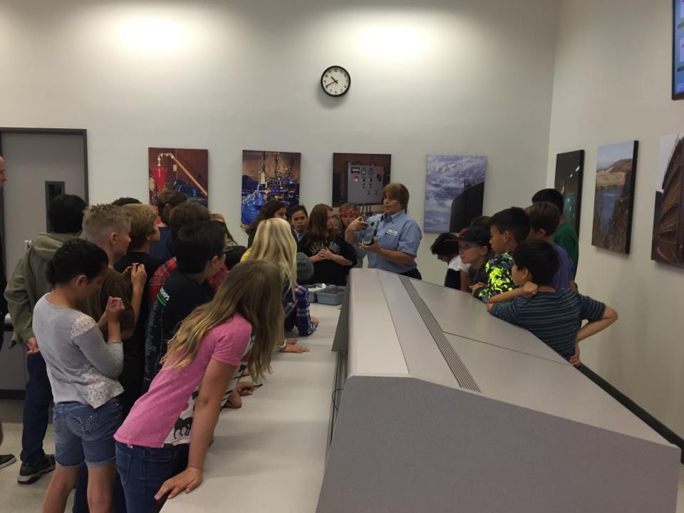 Student tour of water operations department